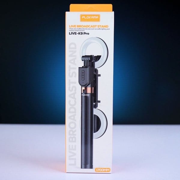 Plokama K9 Pro Double LED Selfie Stick Tripod with Bluetooth Remote – 3-in-1 Extendable Phone Stand for Vlogging & Live Streaming